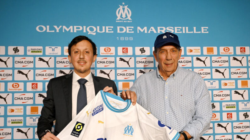 Nommé mardi entraîneur de l'OM, Jean-Louis Gasset a expliqué que les joueurs devaient "donner un peu plus" et a assuré "kiffer l'instant".(Photo : NICOLAS TUCAT/AFP via Getty Images)