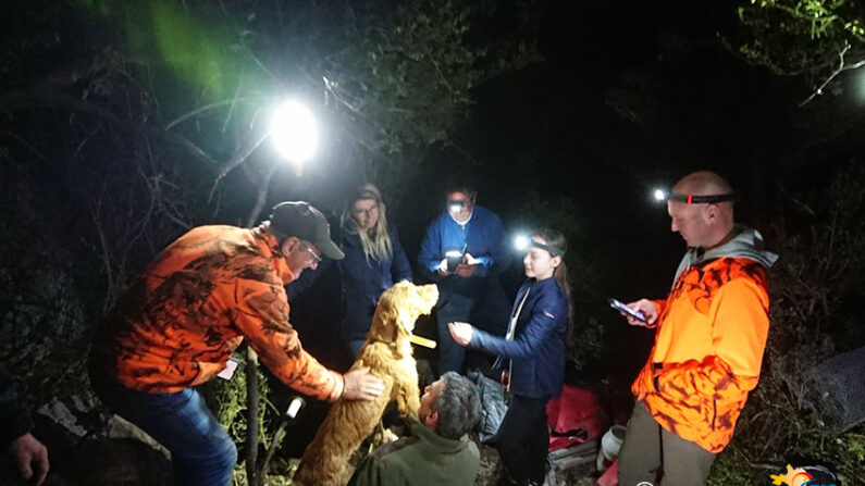 Intervention des sapeurs-pompiers du Gard pour sauver un chien coincé sous la roche, sur la commune de Bragassargues. (Photo Stéphane Thierry/Correpondant audiovisuel  Sdis 30) 