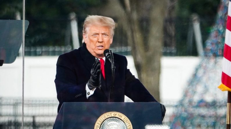 Le président Donald Trump lors d'un rassemblement à Washington, le 6 janvier 2021. (Jenny Jing/Epoch Times)