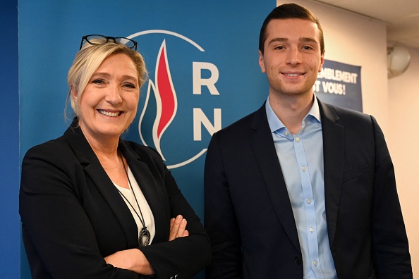 Marine Le Pen et Jordan Bardella .  (BERTRAND GUAY/AFP via Getty Images)