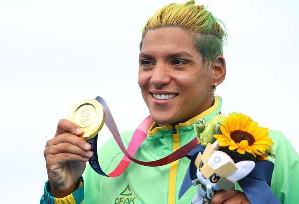 « Il faut un plan B au cas où cela ne serait pas possible de nager » dans la Seine a déclaré la championne olympique brésilienne Ana Marcela Cunha. (Photo Clive Rose/Getty Images)