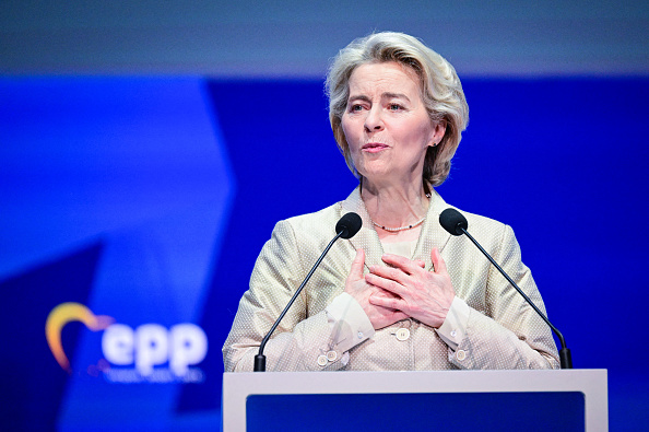 La présidente de la Commission européenne Ursula von der Leyen. (Photo DANIEL MIHAILESCU/AFP via Getty Images)