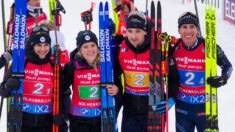 Biathlon: la France victorieuse du relais mixte à Oslo, un mois après l’or mondial