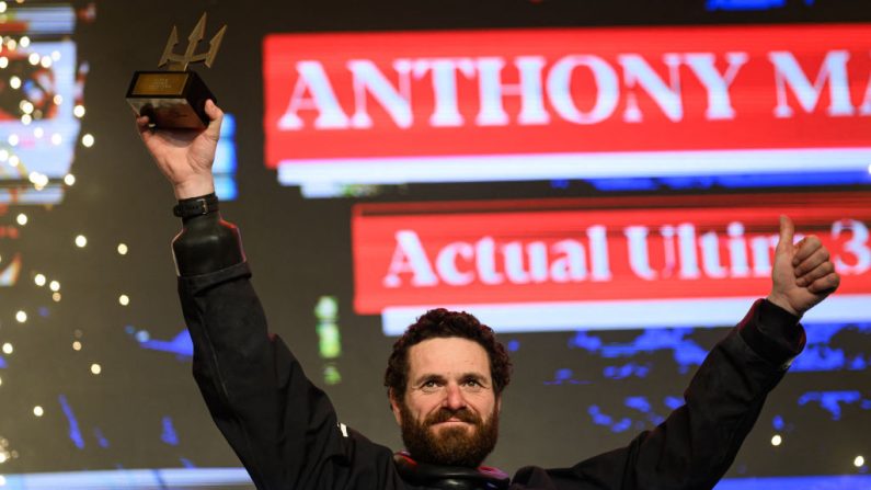 Anthony Marchand, 39 ans, a bouclé lundi le tour du monde à bord de son maxi-trimaran Actual, arrivant en quatrième position de l'Ultim Challenge. (Photo : LOIC VENANCE/AFP via Getty Images)
