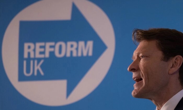 Richard Tice, leader de Reform UK, lors d'une conférence de presse à Londres le 4 janvier 2023. (Dan Kitwood/Getty Images)