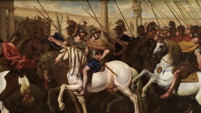 "Soldats romains au cirque", peinture de 1640 d'Aniello Falcone. (Domaine public)