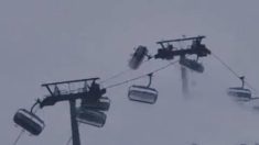 Les images spectaculaires d’un télésiège, avec des skieurs à bord, secoué par des rafales en Italie