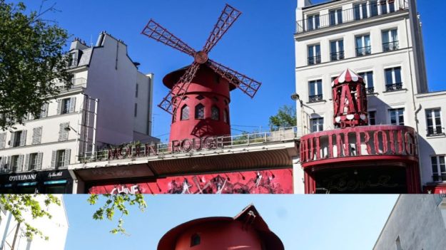 À Paris, le célèbre Moulin Rouge défiguré sans ses ailes qui sont tombées cette nuit