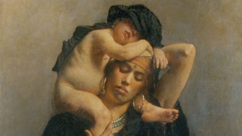 Détail de "Une paysanne égyptienne et son enfant", 1869-1870, par Léon Bonnat (Domaine public)
