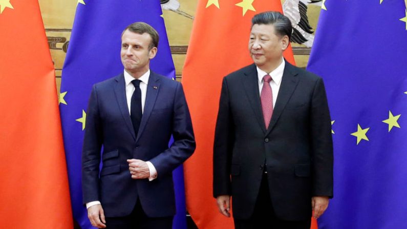 Le leader chinois Xi Jinping et le président français Emmanuel Macron dans le Grand Hall du Peuple, le 6 novembre 2019 à Beijing, en Chine. (Jason Lee - Pool/Getty Images)