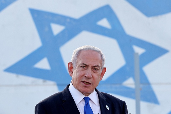 Nous allons entrer dans Rafah et y éliminer les bataillons du Hamas, avec ou sans accord (de trêve), afin d'obtenir une victoire totale", a déclaré mardi M. Netanyahu.  (Photo ACK GUEZ/AFP via Getty Images)
