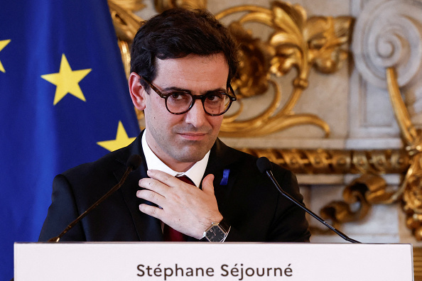 Le ministre des Affaires étrangères Stéphane Séjourné. (Photo BENOIT TESSIER/POOL/AFP via Getty Images)