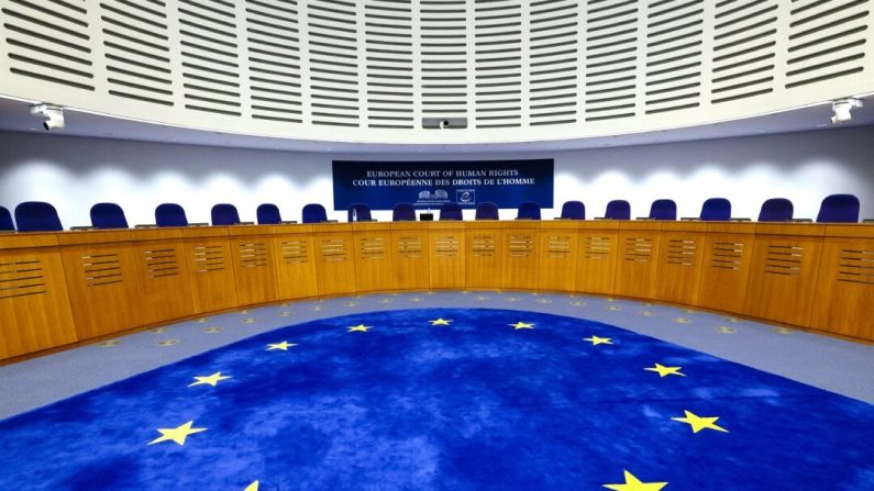 La Cour européenne des droits de l'homme à Strasbourg, dans l'est de la France, le 9 avril 2024. (Frederick Florin/AFP via Getty Images)