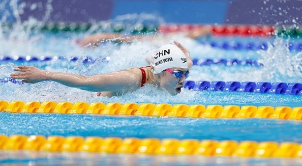Zhang Yufei, médaillée d’or à l'épreuve de natation du relais mixte 4x100m 4 nages lors des JO de Tokyo 2020, a été testée positive début 2021 à la trimétazidine comme 23 autres nageurs chinois. (Photo ODD ANDERSEN/AFP via Getty Images)
