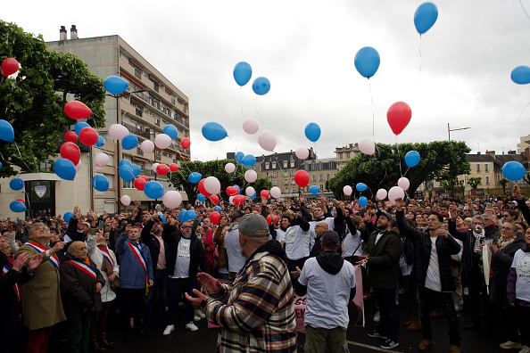 Marche blanche pour Matisse dans la ville de Châteauroux le 4 mai 2024. (Photo GUILLAUME SOUVANT/AFP via Getty Images)