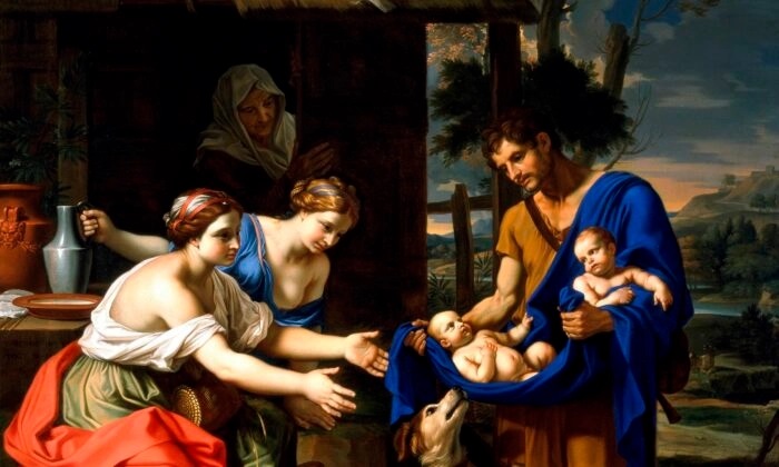 Pourquoi sommes-nous fascinés par les jumeaux ? Détail de « Le Berger Faustulus amenant Romulus et Remus à sa femme », 1654, de Nicolas Mignard. Musée d'art de Dallas. (Domaine public)