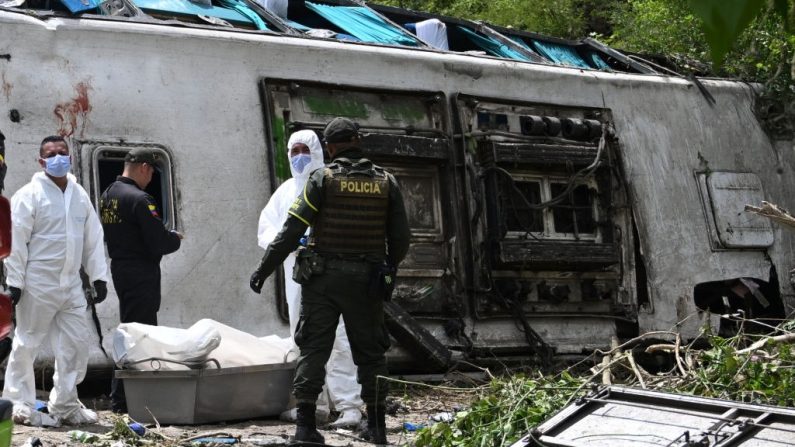 Accident d'un bus qui en Colombie près de Pasto, le 3 janvier 2025. Illustration. (RAUL ARBOLEDA/AFP via Getty Images)