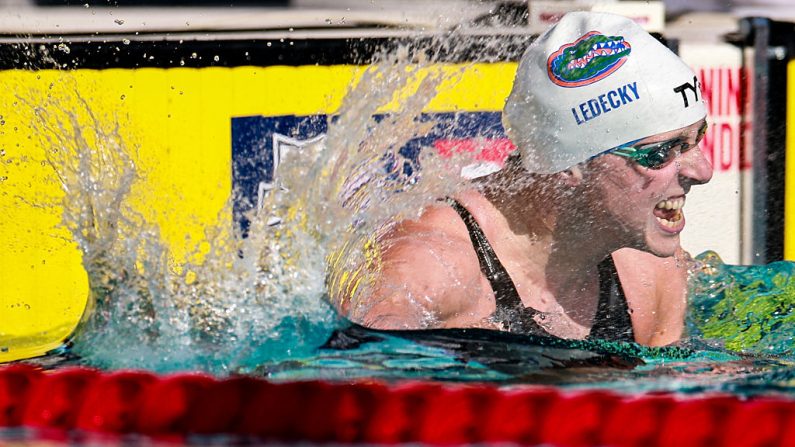 Katie Ledecky a signé le deuxième meilleur chrono de l'histoire sur 1.500 m nage libre en 15 min 24 sec 51 mercredi à Fort Lauderdale (Floride, Etats-Unis), près de Miami. (Photo : Carmen Mandato/Getty Images)