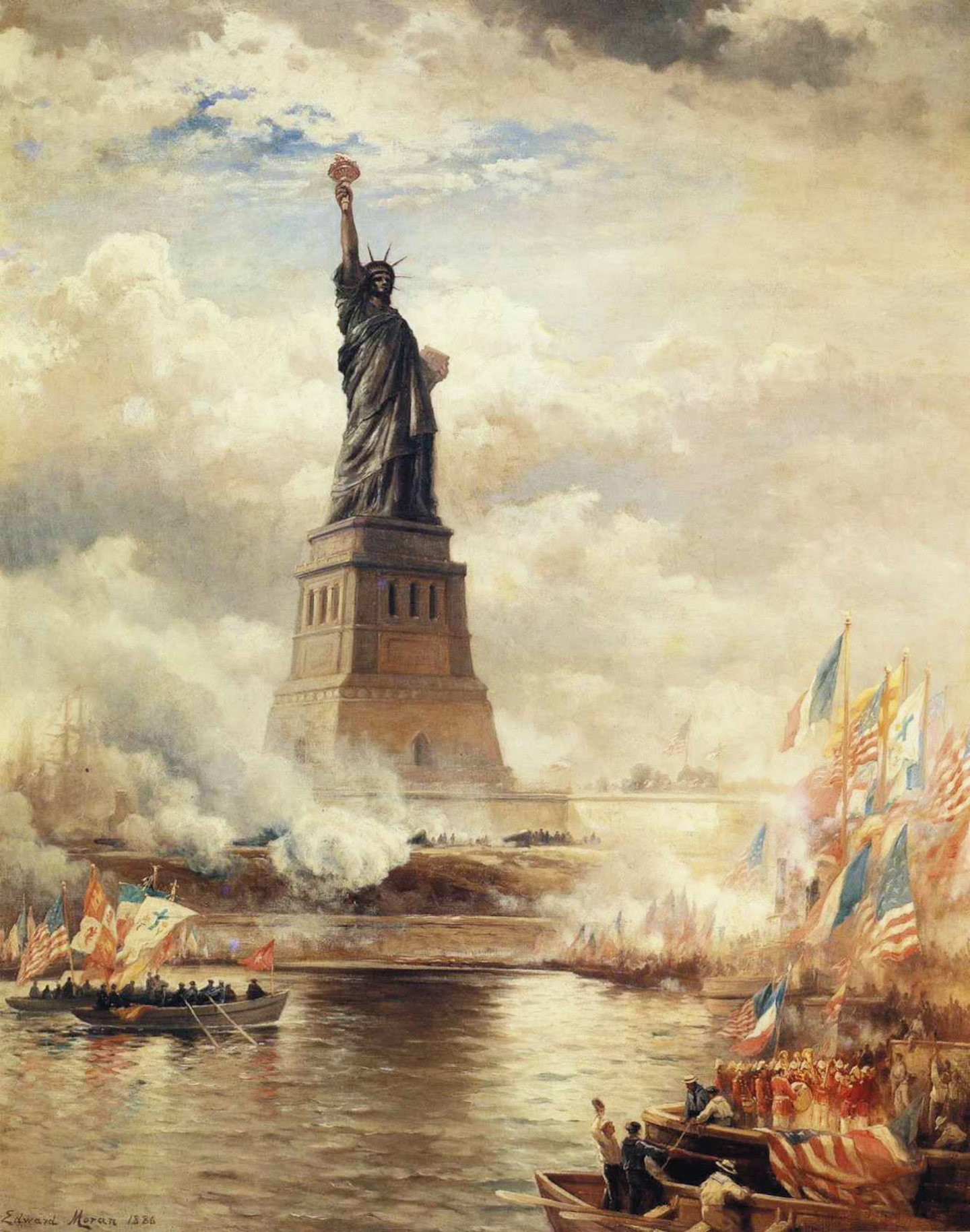 Edward Moran - Statue of Liberty Enlightening the World